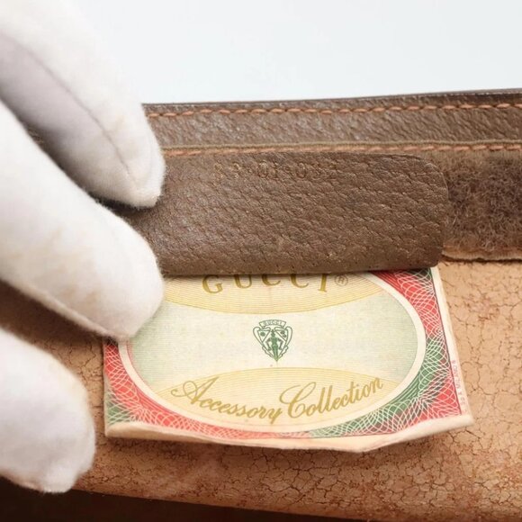 GUCCI GG Supreme Web Sherry Line Clutch Bag PVC Beige Red 89 01 032 Auth th5635 - Picture 6 of 16